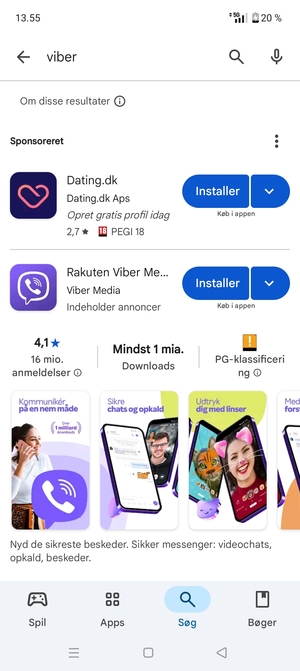 Vælg appen