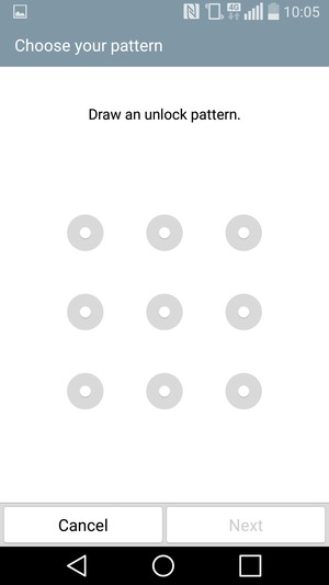Draw an unlock pattern and select Next