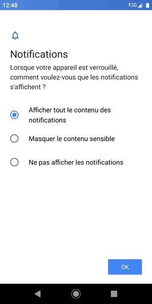 Sélectionnez votre option préférée et sélectionnez OK