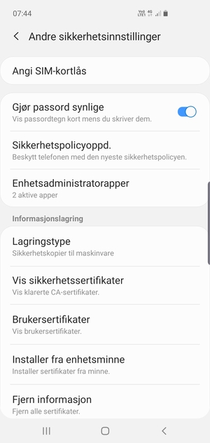 Velg Angi SIM-kortlås