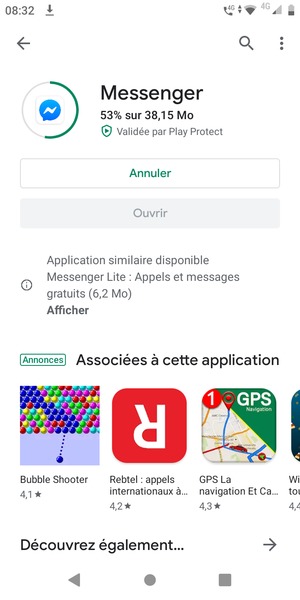 Veuillez attendre la fin de la procédure d'installation