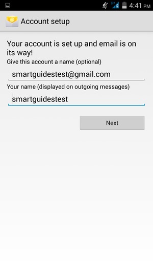 Give your account a name and enter your name. Select Next
