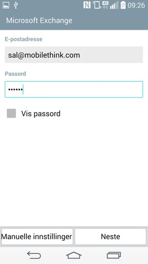 Skriv inn E-postadresse og Passord. Velg Neste