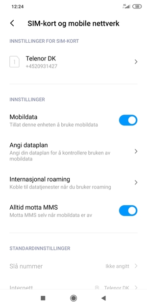 Velg Internasjonal roaming