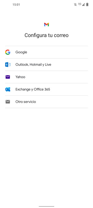 Seleccione Exchange y Office 365