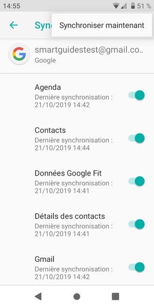 Sélectionnez Synchroniser maintenant