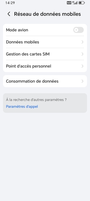 Sélectionnez Données mobiles