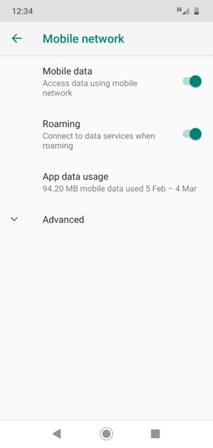 Turn Roaming on or off
