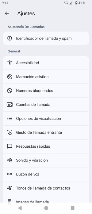 Seleccione Buzón de voz