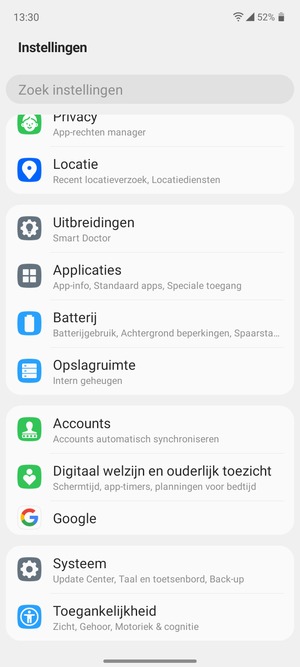 Scroll naar en selecteer Systeem