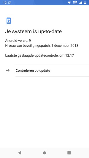 Als uw telefoon up-to-date is, zult u het volgende scherm zien