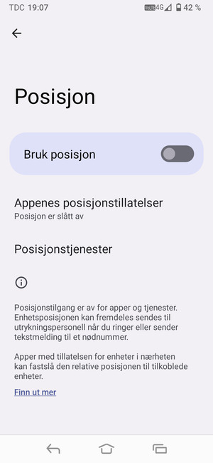Slå av Bruk posisjon