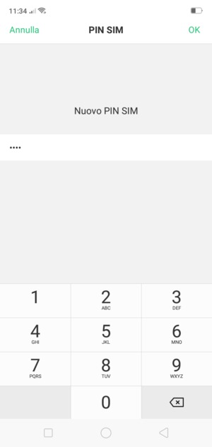Inserisci Nuovo PIN e seleziona OK