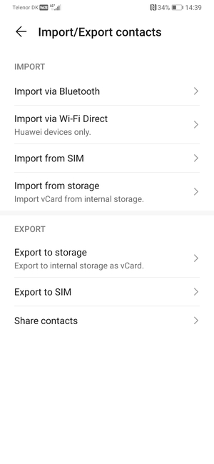 Select Import from SIM