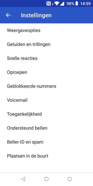 Selecteer Voicemail