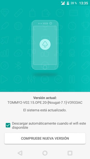 Si su teléfono está actualizado, verá la siguiente pantalla