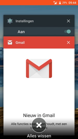 Selecteer Alles wissen om alle actieve apps te sluiten
