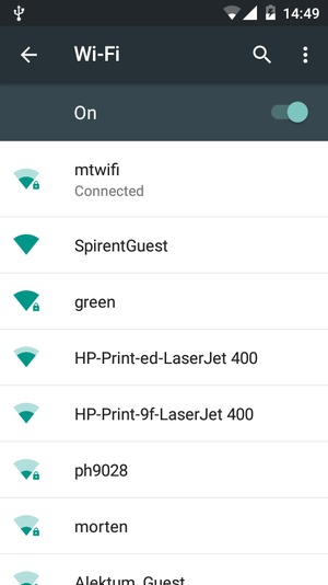 You are now connected to the Wi-Fi network