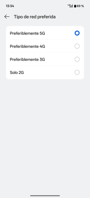 Seleccione la opción deseada
