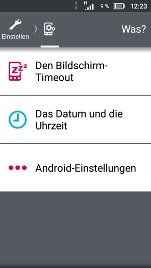 Scrollen Sie und wählen Sie Android-Einstellungen
