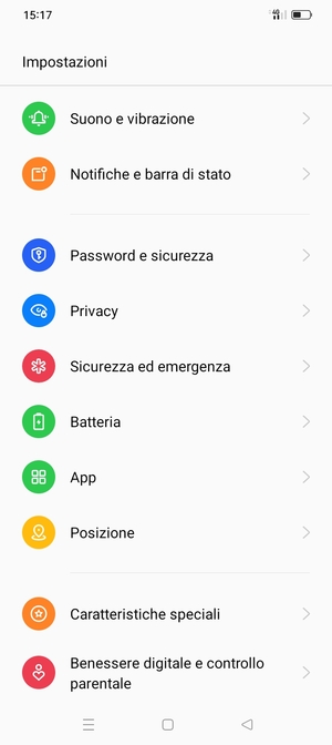 Scorri e seleziona Batteria