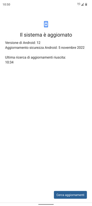 Se il tuo telefono è aggiornato, vedrai la seguente schermata