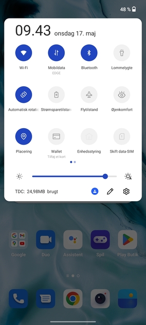 Slå Wi-Fi og Bluetooth fra