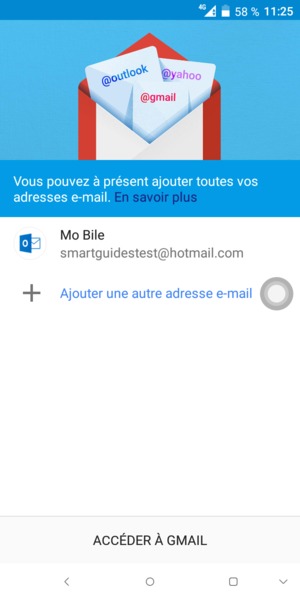 Sélectionnez ACCÉDER À  GMAIL