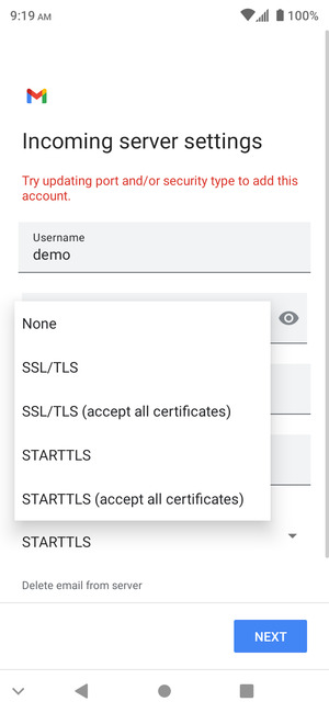 Select None and  NEXT