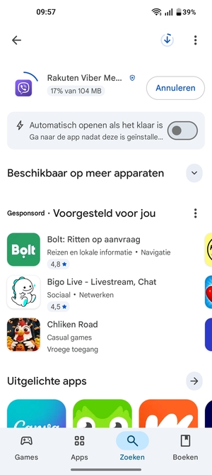 Wacht tot het installatieproces beëindigd is