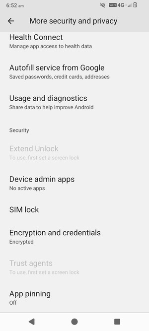 Scroll to and select SIM lock