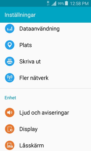 Scrolla till och välj Fler nätverk