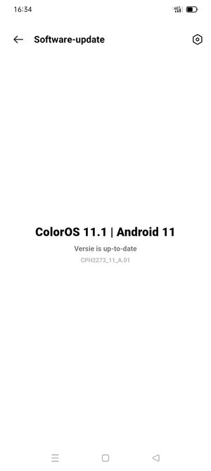 Als uw telefoon up-to-date is, zult u het volgende scherm zien