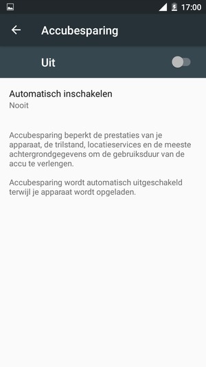 Schakel Accubesparing in