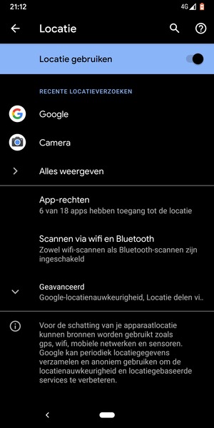 Schakel Locatie gebruiken uit
