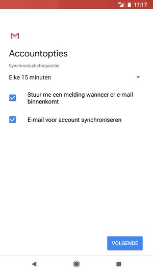 Selecteer VOLGENDE