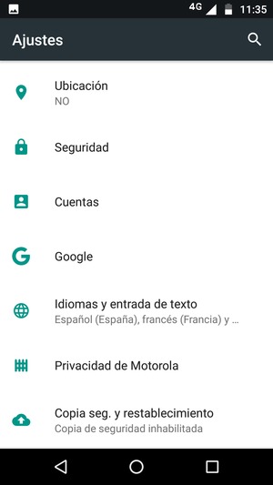 Desplácese y seleccione Cuentas