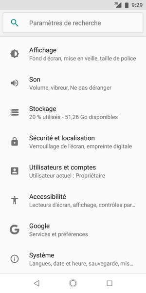 Faites défiler et sélectionnez Sécurité et localisation