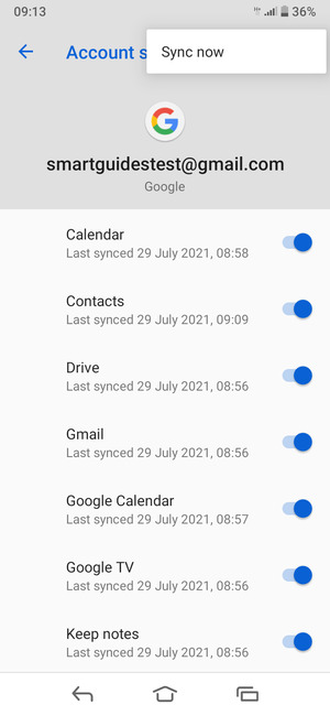 Select Sync now