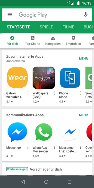 Wählen Sie die Suchleiste