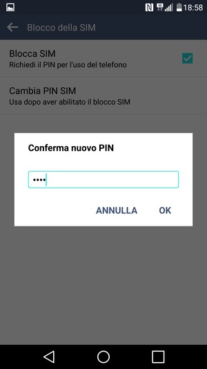 Conferma il nuovo PIN della SIM e seleziona OK