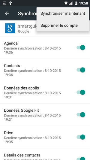 Sélectionnez Synchroniser maintenant