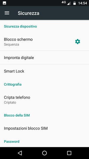Il tuo telefono è ora protetto dal blocco schermo