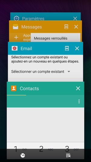 Sélectionnez l'icône Supprimer pour fermer toutes les applis en cours d'exécution