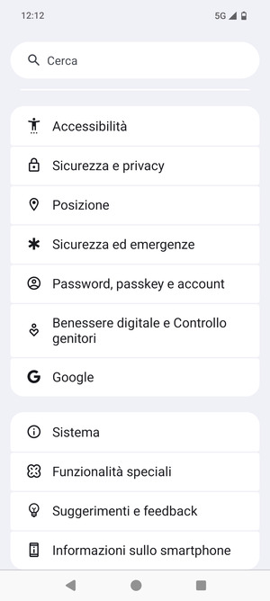 Scorri e seleziona Sistema
