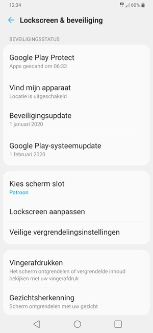 Uw telefoon is nu beveiligd met een schermvergrendeling