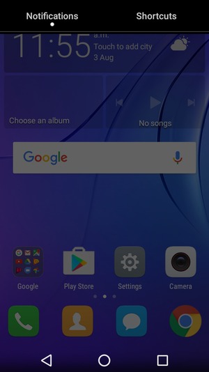 Slide down the top menu
