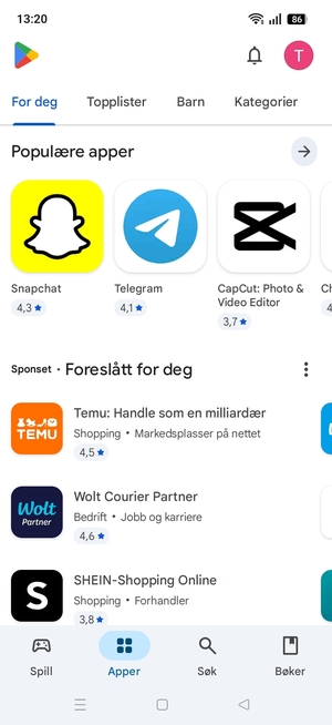 Velg  Søk