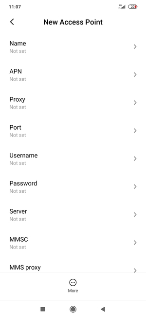 Enter MMS information