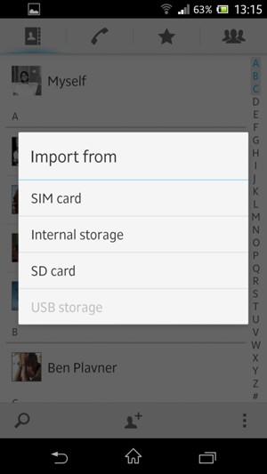 Select SIM card
